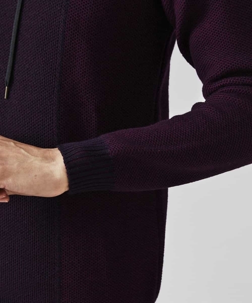 MICHEL KLEIN HOMME   （ミッシェルクランオム）の「ニットパーカー（ロイヤルグラデーションパーカー）（ニット/セーター・メンズ・ライトブラウン/ボルドー・46/48）」の6枚目の写真