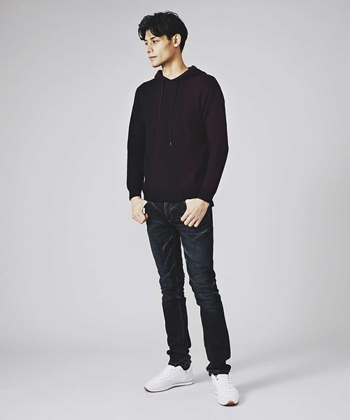 MICHEL KLEIN HOMME   （ミッシェルクランオム）の「ニットパーカー（ロイヤルグラデーションパーカー）（ニット/セーター・メンズ・ライトブラウン/ボルドー・46/48）」の9枚目の写真