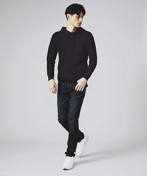 MICHEL KLEIN HOMME   （ミッシェルクランオム）の「ニットパーカー（ロイヤルグラデーションパーカー）（ニット/セーター・メンズ・ライトブラウン/ボルドー・46/48）」の10枚目の写真