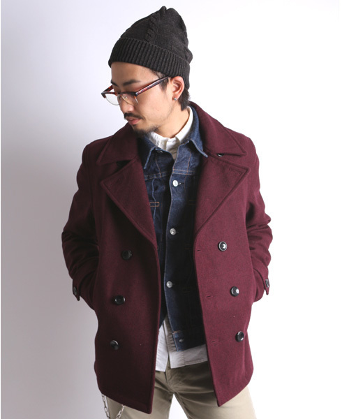 Denime（ドゥニーム）の「BASIC MELTON P COAT（ピーコート・メンズ・ブラック/ネイビー/ワイン/グレー/ベージュ・MEDIUM/SMALL/LARGE）」の5枚目の写真