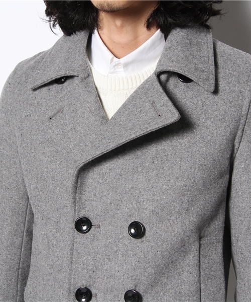 Denime（ドゥニーム）の「BASIC MELTON P COAT（ピーコート・メンズ・ブラック/ネイビー/ワイン/グレー/ベージュ・MEDIUM/SMALL/LARGE）」の22枚目の写真