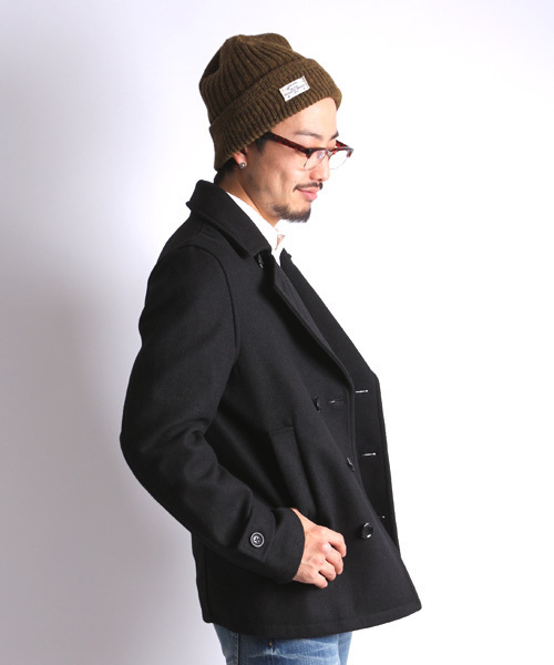 Denime（ドゥニーム）の「BASIC MELTON P COAT（ピーコート・メンズ・ブラック/ネイビー/ワイン/グレー/ベージュ・MEDIUM/SMALL/LARGE）」の7枚目の写真