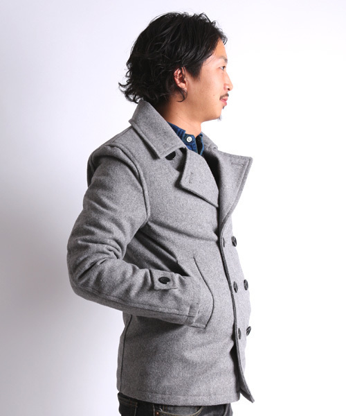 Denime（ドゥニーム）の「BASIC MELTON P COAT（ピーコート・メンズ・ブラック/ネイビー/ワイン/グレー/ベージュ・MEDIUM/SMALL/LARGE）」の9枚目の写真