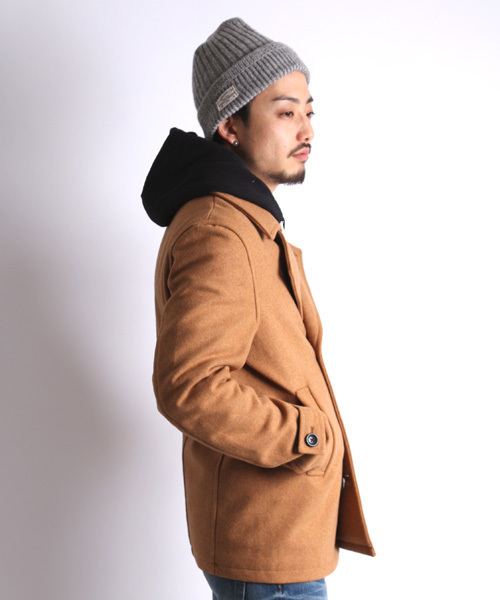 Denime（ドゥニーム）の「BASIC MELTON P COAT（ピーコート・メンズ・ブラック/ネイビー/ワイン/グレー/ベージュ・MEDIUM/SMALL/LARGE）」の16枚目の写真
