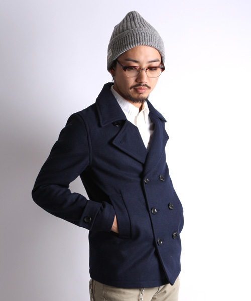 Denime（ドゥニーム）の「BASIC MELTON P COAT（ピーコート・メンズ・ブラック/ネイビー/ワイン/グレー/ベージュ・MEDIUM/SMALL/LARGE）」の18枚目の写真