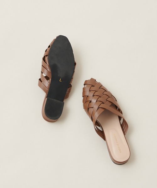 natural couture（ナチュラルクチュール）の「編みメッシュバブーシュ（その他シューズ・レディース・ブラウン/イエロー/アイボリー・MEDIUM/LARGE）」の7枚目の写真