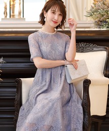 キャミドッキング レース ワンピースドレス 袖あり&ロング 結婚式 フォーマル オケージョンドレス お呼ばれ 二次会 成人式