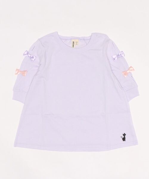 [130-150]Ｔシャツ 袖リボン（Tシャツ/カットソー）｜nino（ニノ）