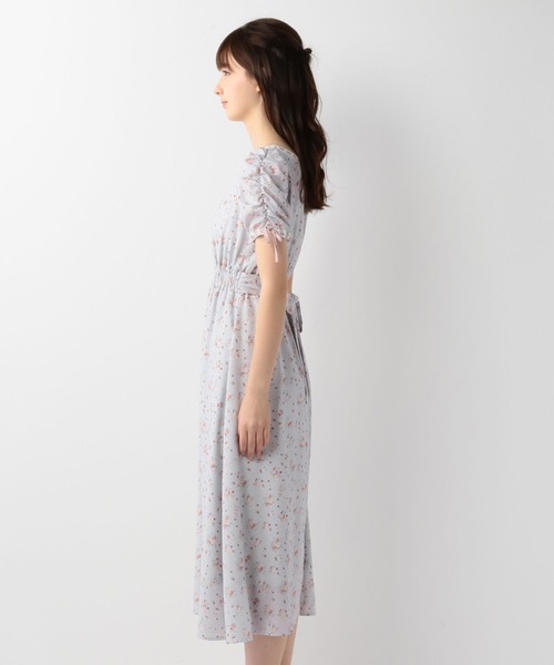 【希少】LODISPOTTO チェリー リボン ホワイト ロングワンピース 後ろりぼん付きチェリー×リボンプリント袖コンシャスワンピース