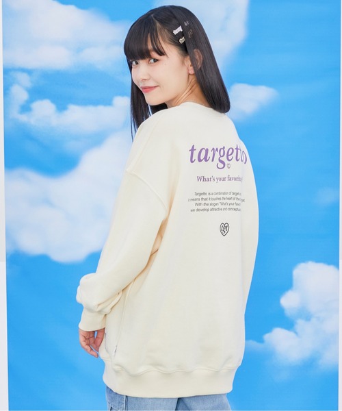 TARGETTO(ターゲット)の「【TARGETTO】BACK PRINTING LOGO SWEAT SHIRT / ターゲット バック プリント ロゴ スウェットシャツ(スウェット・レディース・ブラック/パープル/ピンク/オートミール・FREE)」の3枚目の写真