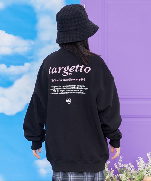 TARGETTO(ターゲット)の「【TARGETTO】BACK PRINTING LOGO SWEAT SHIRT / ターゲット バック プリント ロゴ スウェットシャツ(スウェット・レディース・ブラック/パープル/ピンク/オートミール・FREE)」の2枚目の写真