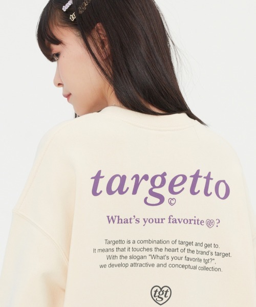TARGETTO(ターゲット)の「【TARGETTO】BACK PRINTING LOGO SWEAT SHIRT / ターゲット バック プリント ロゴ スウェットシャツ(スウェット・レディース・ブラック/パープル/ピンク/オートミール・FREE)」の12枚目の写真