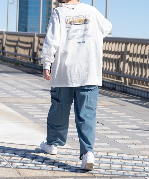 Perushu(ペルーシュ)の「レトロリブ配色ロンT(Tシャツ/カットソー・メンズ・ホワイト/チャコールグレー/オフホワイト/ブラック/ブルーグリーン/ライトブルー・MEDIUM/LARGE/X-LARGE)」の19枚目の写真