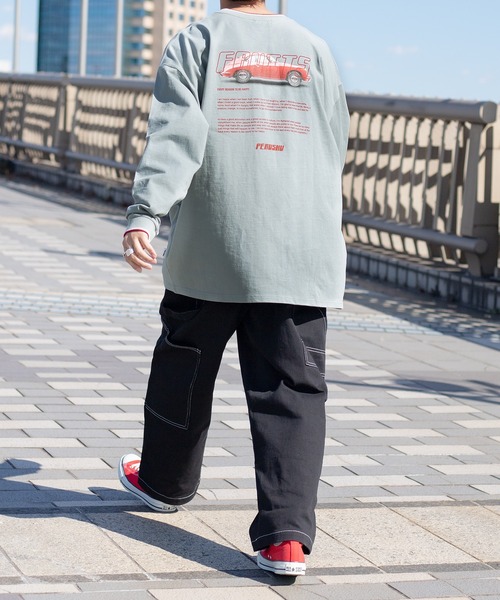 Perushu(ペルーシュ)の「レトロリブ配色ロンT(Tシャツ/カットソー・メンズ・ホワイト/チャコールグレー/オフホワイト/ブラック/ブルーグリーン/ライトブルー・MEDIUM/LARGE/X-LARGE)」の15枚目の写真