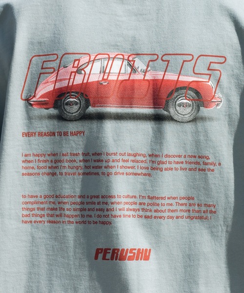 Perushu(ペルーシュ)の「レトロリブ配色ロンT(Tシャツ/カットソー・メンズ・ホワイト/チャコールグレー/オフホワイト/ブラック/ブルーグリーン/ライトブルー・MEDIUM/LARGE/X-LARGE)」の22枚目の写真