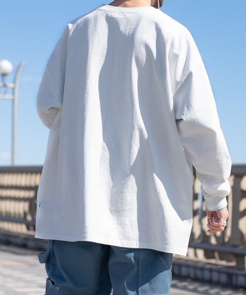 Perushu(ペルーシュ)の「レトロリブ配色ロンT(Tシャツ/カットソー・メンズ・ホワイト/チャコールグレー/オフホワイト/ブラック/ブルーグリーン/ライトブルー・MEDIUM/LARGE/X-LARGE)」の16枚目の写真