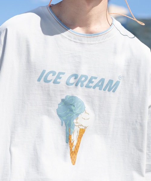 Perushu(ペルーシュ)の「レトロリブ配色ロンT(Tシャツ/カットソー・メンズ・ホワイト/チャコールグレー/オフホワイト/ブラック/ブルーグリーン/ライトブルー・MEDIUM/LARGE/X-LARGE)」の11枚目の写真