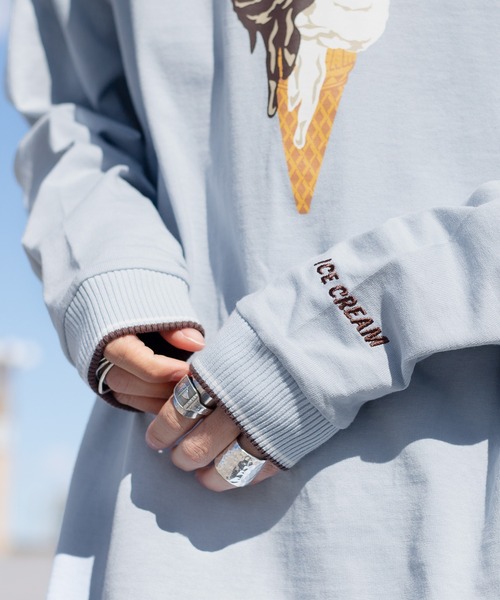 Perushu(ペルーシュ)の「レトロリブ配色ロンT(Tシャツ/カットソー・メンズ・ホワイト/チャコールグレー/オフホワイト/ブラック/ブルーグリーン/ライトブルー・MEDIUM/LARGE/X-LARGE)」の18枚目の写真