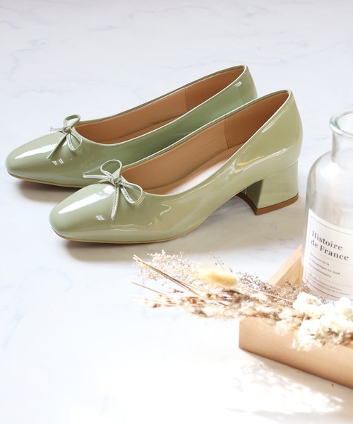 LibertyDoll(リバティードール)の「Liberty doll / スクエアトゥ4.5cmチャンキーヒール美脚バレエパンプス(1155)(バレエシューズ・レディース・アイボリー/グリーン/グレイッシュベージュ/ブラック/ブラック系その他/ホワイト系その他/ブラック系その他2/シルバー系その他/ゴールド系その他/シルバー・L/LL/M/S/3L/SS)」の17枚目の写真