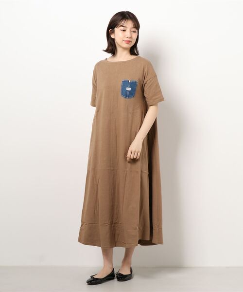 Lee（リー）の「Lee/リー  デニムポケット　カットソーワンピース（チュニック・レディース・ブラック/ブラウン/オフホワイト・FREE）」の22枚目の写真