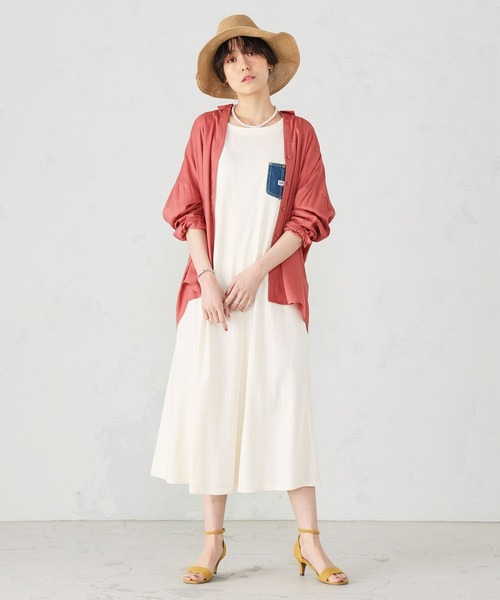 Lee（リー）の「Lee/リー  デニムポケット　カットソーワンピース（チュニック・レディース・ブラック/ブラウン/オフホワイト・FREE）」の9枚目の写真