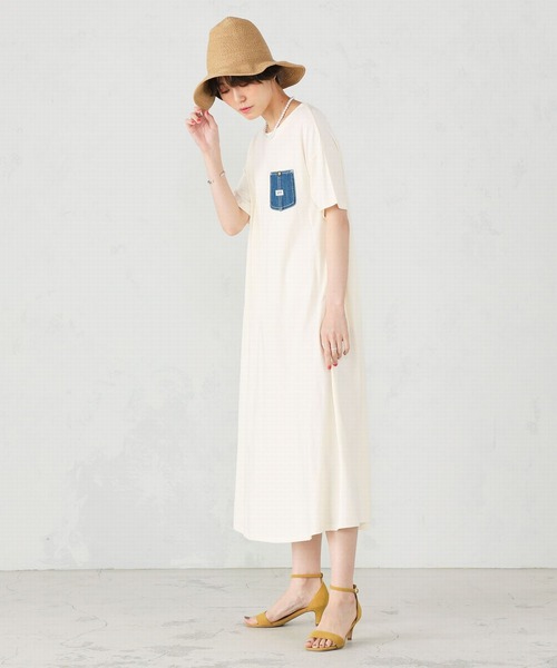 Lee（リー）の「Lee/リー  デニムポケット　カットソーワンピース（チュニック・レディース・ブラック/ブラウン/オフホワイト・FREE）」の11枚目の写真