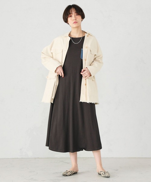 Lee（リー）の「Lee/リー  デニムポケット　カットソーワンピース（チュニック・レディース・ブラック/ブラウン/オフホワイト・FREE）」の12枚目の写真