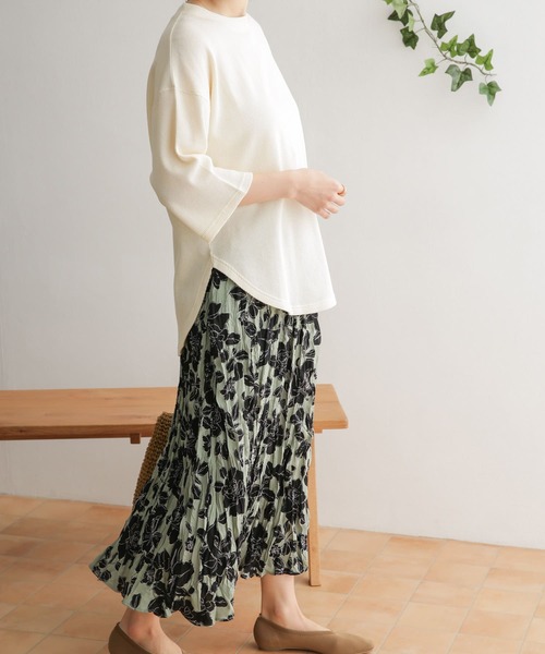 URBAN RESEARCH DOORS（アーバンリサーチドアーズ）の「花柄ワッシャープリーツスカート（スカート・レディース・ブラック/ミント/マスタード・ONE）」の21枚目の写真