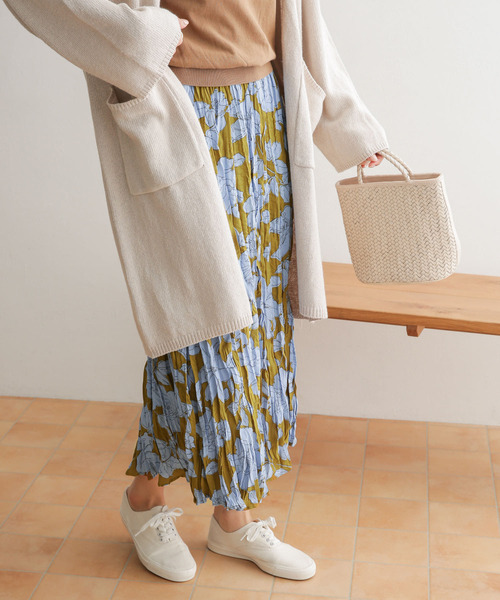 URBAN RESEARCH DOORS（アーバンリサーチドアーズ）の「花柄ワッシャープリーツスカート（スカート・レディース・ブラック/ミント/マスタード・ONE）」の18枚目の写真