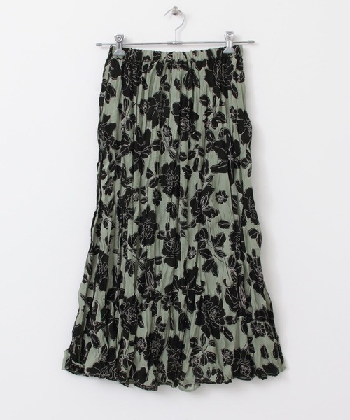 URBAN RESEARCH DOORS（アーバンリサーチドアーズ）の「花柄ワッシャープリーツスカート（スカート・レディース・ブラック/ミント/マスタード・ONE）」の19枚目の写真