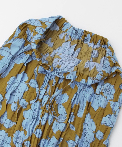 URBAN RESEARCH DOORS（アーバンリサーチドアーズ）の「花柄ワッシャープリーツスカート（スカート・レディース・ブラック/ミント/マスタード・ONE）」の7枚目の写真