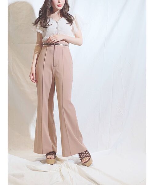 MERCURYDUO（マーキュリーデュオ）の「ベルト付リネンライクフレアパンツ（その他パンツ・レディース・ピンク/ライム/アイボリー・SMALL/MEDIUM）」の21枚目の写真