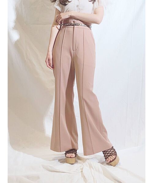 MERCURYDUO（マーキュリーデュオ）の「ベルト付リネンライクフレアパンツ（その他パンツ・レディース・ピンク/ライム/アイボリー・SMALL/MEDIUM）」の12枚目の写真