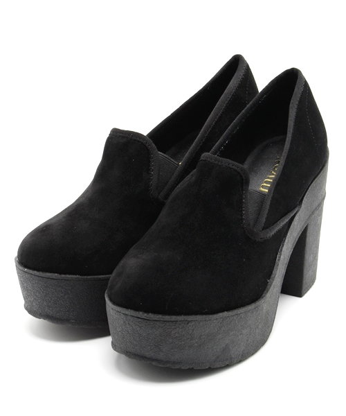 mystic（ミスティック）の「厚底スリッポン（パンプス・レディース・ブラック/ネイビー・37/36/38）」の2枚目の写真