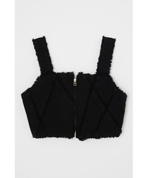 MOUSSY | FRINGE DENIM ビスチェ(ベスト)