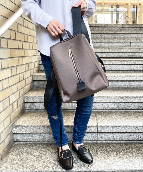 atneK（アトネック）の「【atneK by Scrap Book】フロントジップリュック（バックパック/リュック・レディース・ブラック/グレー・FREE）」の8枚目の写真