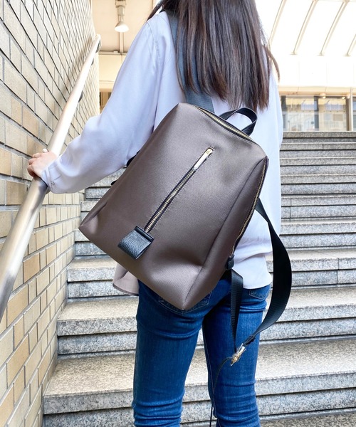 atneK（アトネック）の「【atneK by Scrap Book】フロントジップリュック（バックパック/リュック・レディース・ブラック/グレー・FREE）」の7枚目の写真