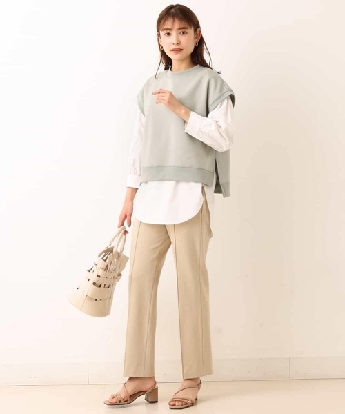 a.v.v（アーヴェヴェ）の「ダンボールベスト&パフスリーブシャツ（スウェット・レディース・ブラック/ライトグレー/ミント・38/42/40/36/34）」の6枚目の写真