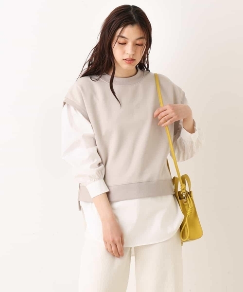 a.v.v（アーヴェヴェ）の「ダンボールベスト&パフスリーブシャツ（スウェット・レディース・ブラック/ライトグレー/ミント・38/42/40/36/34）」の9枚目の写真