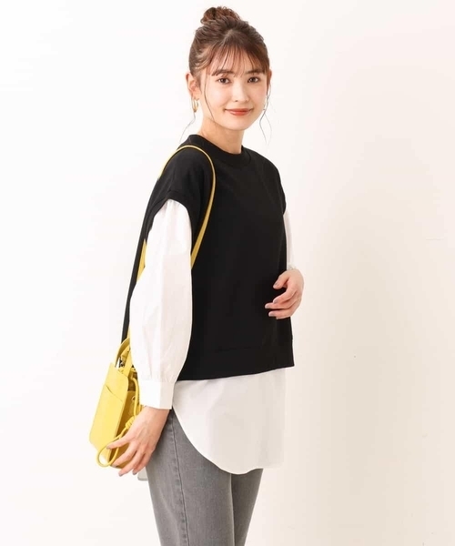 a.v.v（アーヴェヴェ）の「ダンボールベスト&パフスリーブシャツ（スウェット・レディース・ブラック/ライトグレー/ミント・38/42/40/36/34）」の17枚目の写真