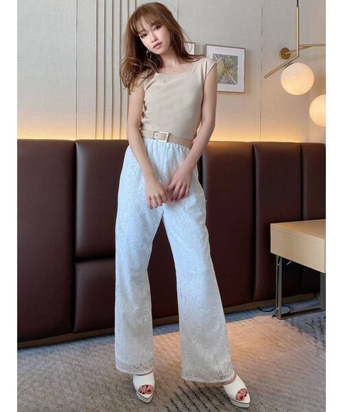 RESEXXY（リゼクシー）の「レースワイドパンツ（その他パンツ・レディース・ホワイト/ブラック/ブラウン・FREE）」の7枚目の写真