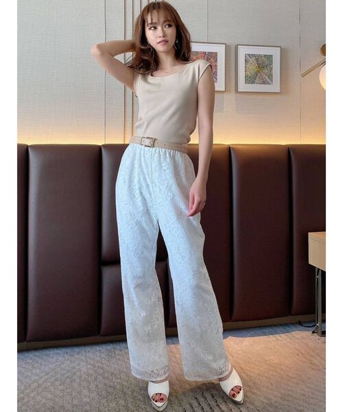 RESEXXY（リゼクシー）の「レースワイドパンツ（その他パンツ・レディース・ホワイト/ブラック/ブラウン・FREE）」の8枚目の写真