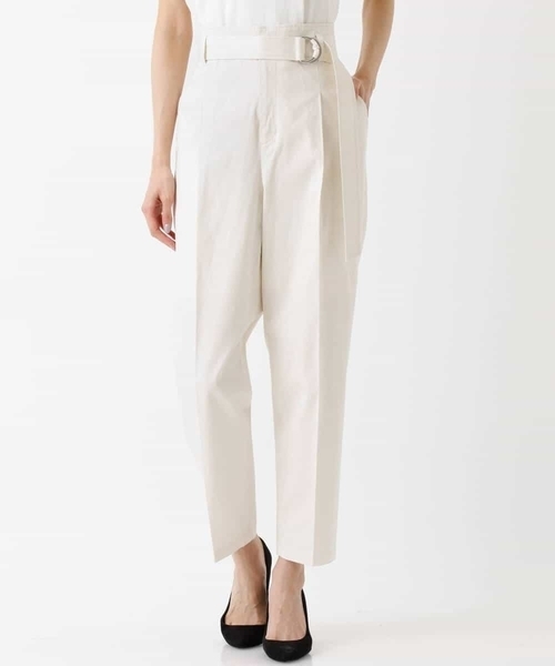 MK MICHEL KLEIN（エムケーミッシェルクラン）の「ハイウエスト リラックステーパードパンツ/洗える（その他パンツ・レディース・ホワイト/ブラック・38）」の3枚目の写真