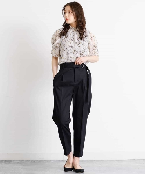 MK MICHEL KLEIN（エムケーミッシェルクラン）の「ハイウエスト リラックステーパードパンツ/洗える（その他パンツ・レディース・ホワイト/ブラック・38）」の13枚目の写真