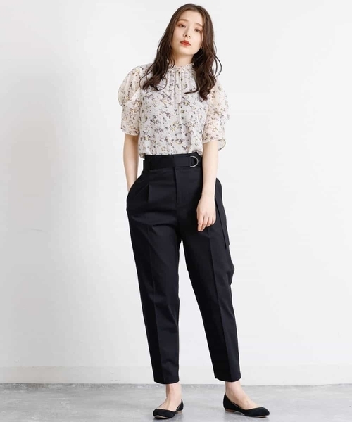 MK MICHEL KLEIN（エムケーミッシェルクラン）の「ハイウエスト リラックステーパードパンツ/洗える（その他パンツ・レディース・ホワイト/ブラック・38）」の15枚目の写真