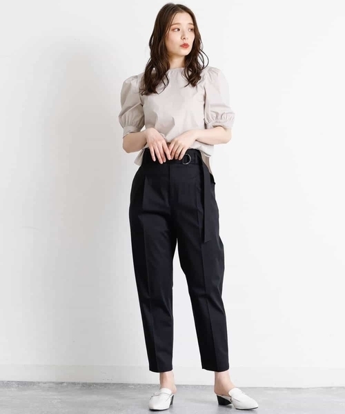 MK MICHEL KLEIN（エムケーミッシェルクラン）の「ハイウエスト リラックステーパードパンツ/洗える（その他パンツ・レディース・ホワイト/ブラック・38）」の16枚目の写真