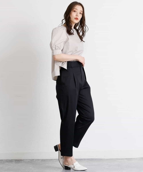 MK MICHEL KLEIN（エムケーミッシェルクラン）の「ハイウエスト リラックステーパードパンツ/洗える（その他パンツ・レディース・ホワイト/ブラック・38）」の17枚目の写真