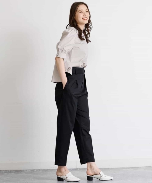 MK MICHEL KLEIN（エムケーミッシェルクラン）の「ハイウエスト リラックステーパードパンツ/洗える（その他パンツ・レディース・ホワイト/ブラック・38）」の18枚目の写真