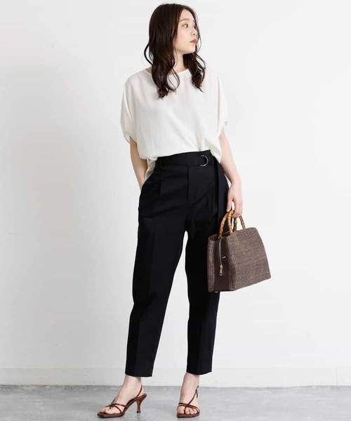 MK MICHEL KLEIN（エムケーミッシェルクラン）の「ハイウエスト リラックステーパードパンツ/洗える（その他パンツ・レディース・ホワイト/ブラック・38）」の20枚目の写真