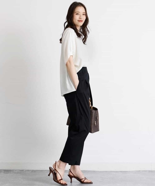 MK MICHEL KLEIN（エムケーミッシェルクラン）の「ハイウエスト リラックステーパードパンツ/洗える（その他パンツ・レディース・ホワイト/ブラック・38）」の21枚目の写真